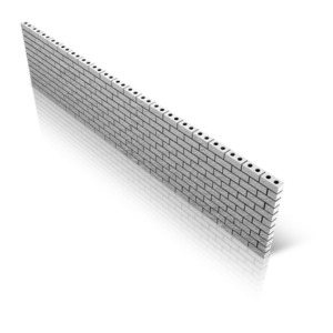 An image of a diagonal brick wall.