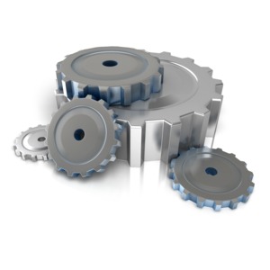 An image of a set of gears on the ground.