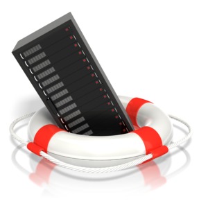 A server sits in a life-preserver.