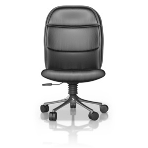 This clip art image shows an empty office chair.