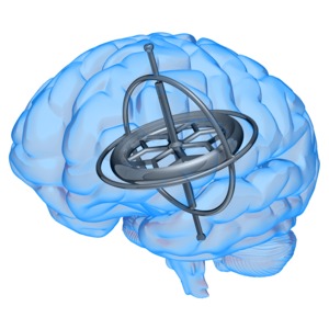 A gyroscope inside the human mind. This clip-art can represent someone keeping their mind balanced.