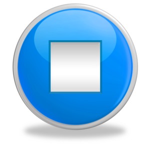 An image of a stop square inside of a button.