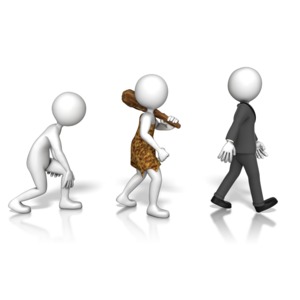 A piece of clipart showing evolution from one place to another.