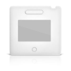 This clip art image shows an old film slide with a transparent viewing window where you can add an image behind it in 