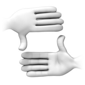 An image of a pair of hands making a frame gesture.
