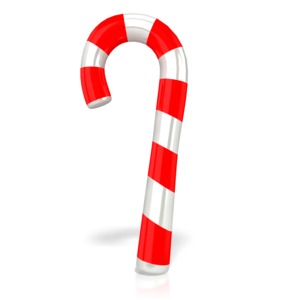 A clipart showing one candy cane. 