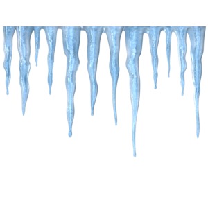 This clip art shows a row of icicles.