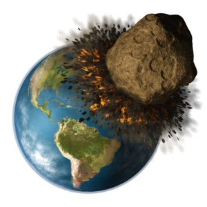 A large asteroid impacts with Earth causing massive destruction.