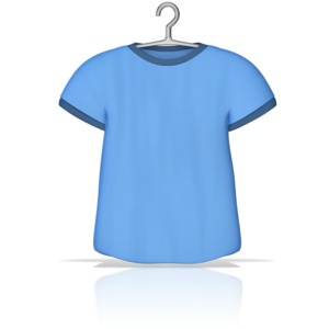 This clip art image shows a t-shirt on a hanger.