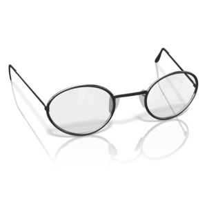 This clip art image shows a single pair of glasses.