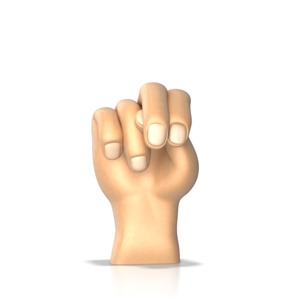 This clip art image shows a hand making the sign language gesture for the letter n.