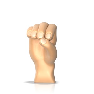 This clip art image shows a hand making the sign language gesture for the letter o.