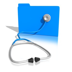 A stethoscope is shown listening to a folder
