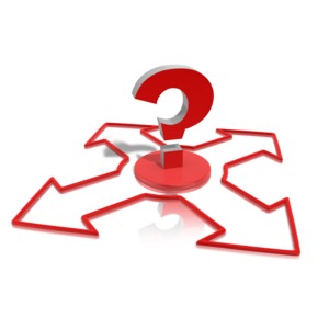 An image of a question mark sitting in the middle of a north south east and west arrow.