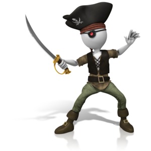 An image of a pirate holding a sword on guard.