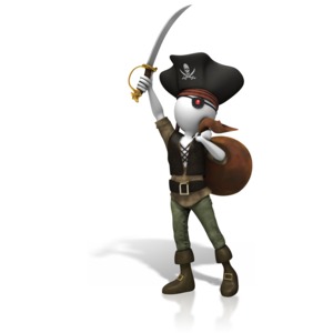 An image of a stick figure holding a bag of plunder.