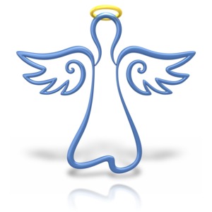 An image of a angel outline.