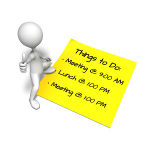 An image of a stick figure standing on a sticky note which has space to put your custom clipart