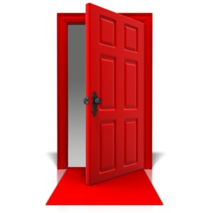 Open A Door Looking  3D Animated Clipart for PowerPoint