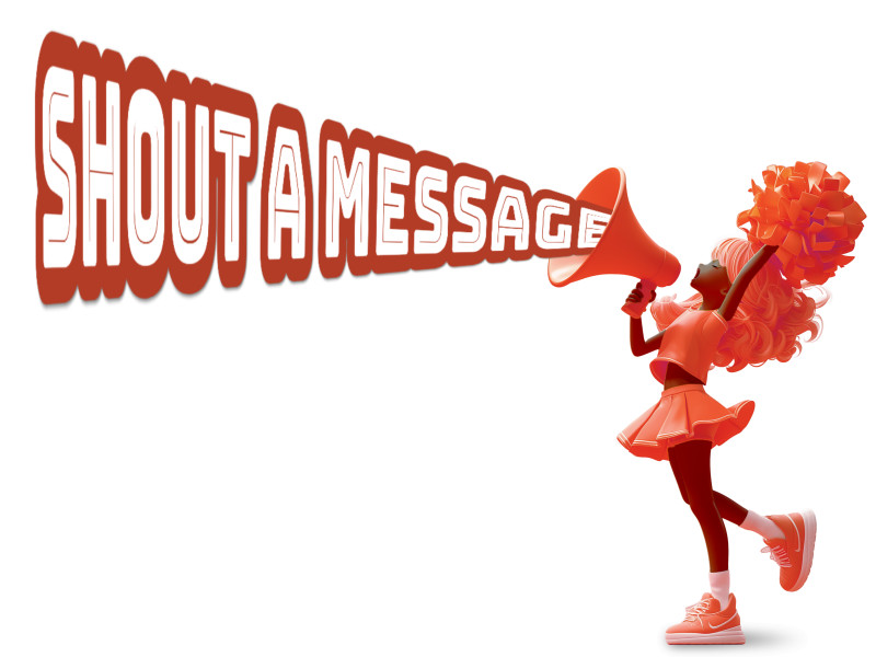 This Presentation Clipart shows a preview of Cheerleader Custom Text