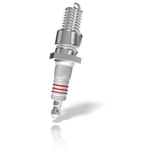 A standard spark plug used in many different combustion engines.