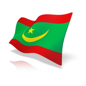 The national flag of the country of Mauritania.