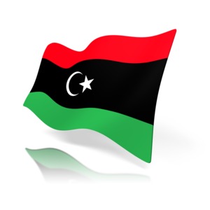 The national flag of the county of Libya.