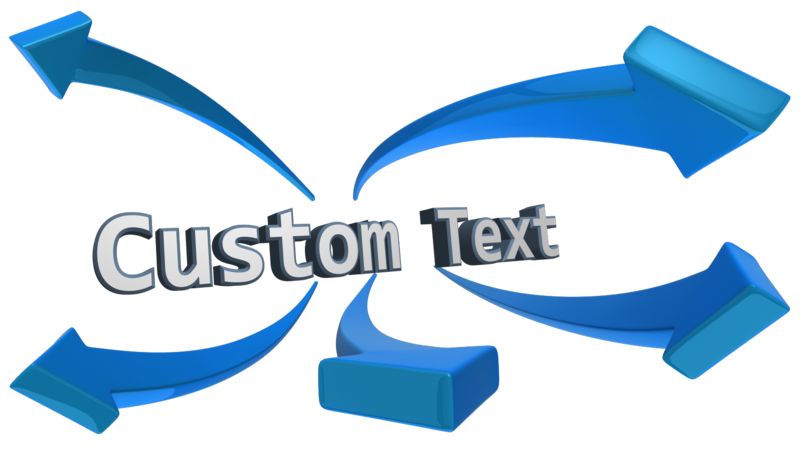 This Presentation Clipart shows a preview of Word Arrows Custom Text
