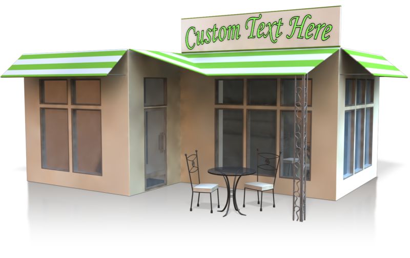 This Presentation Clipart shows a preview of Corner Store Text