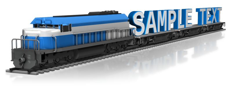 This Presentation Clipart shows a preview of Train Haul Text