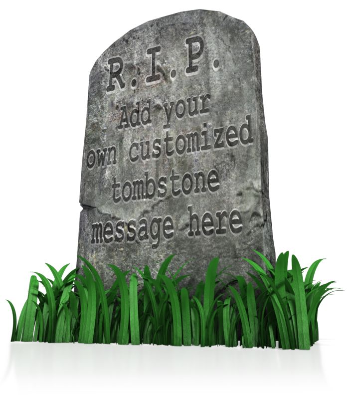 This Presentation Clipart shows a preview of Tombstone Message