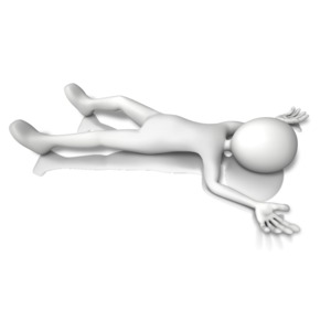 An image of a stick figure unconscious on the ground.