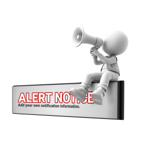 A stick figure that yells in a megaphone while sitting on top of off a wall with an editable text area.