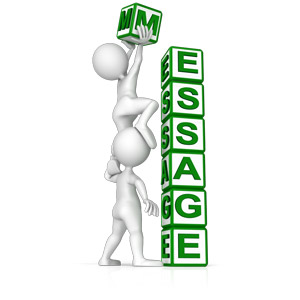 Two stick figures build seven blocks tall for you to put your custom text. Use capital letters for best results