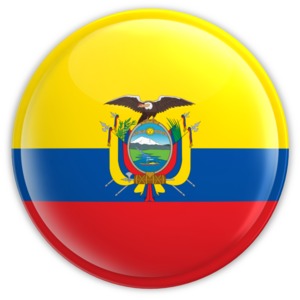 An image of the national flag of Ecuador on a button.