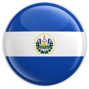 The national flag of El Salvador on a button.