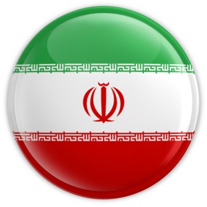 An Iranian flag rendered on a button.