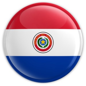 The national flag of Paraguay on a button.