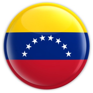 The national flag of Venezuela on a button.