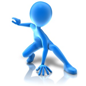 An image of a stick figure posing like a hero.