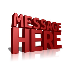 Two words are stacked on top of each other at a perspective angle.  You can change the text in this clipart using our on-line tools.  CAPITAL letters work the best.