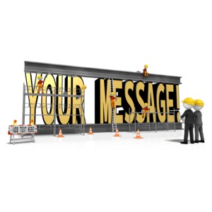 This custom clip art shows workers constructing text that you can add your own saying into.