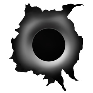 An image of a bullet hole.