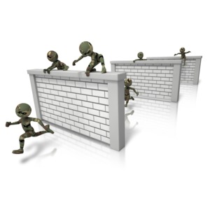 An image of a military stick figures climbing over walls.
