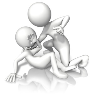 An image of a two stick figures in a fight.