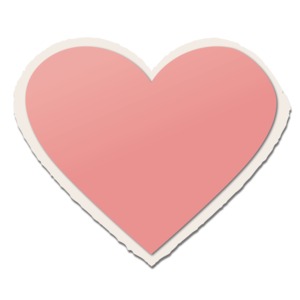 A blank heart shaped scrap of paper.