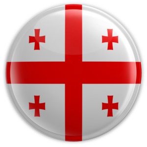 A button of the flag of Georgia