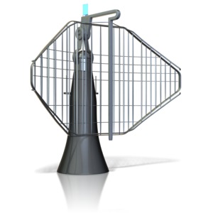 This clip art image shows a radar dish.