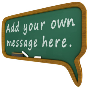 This clip art image shows a bubble call out chalkboard with text you can customize to your own.