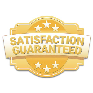 A label design with custom text.  Great for an award or trust certificate like Satisfaction Guaranteed!